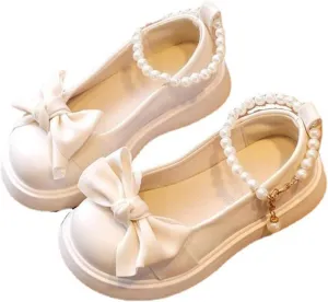 Girls Shoes Platform Toddler Kid Dress Shoes Cute Bowknot Pearls Mary Jane Flower Baby Wedding Birthday Party Prom