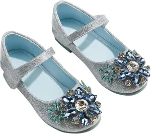 Girls' Sneakers Princess Shoes Crystal Comfortable Soft Soled Little Girls Flat Single Shoes Toddler Indoor Shoes