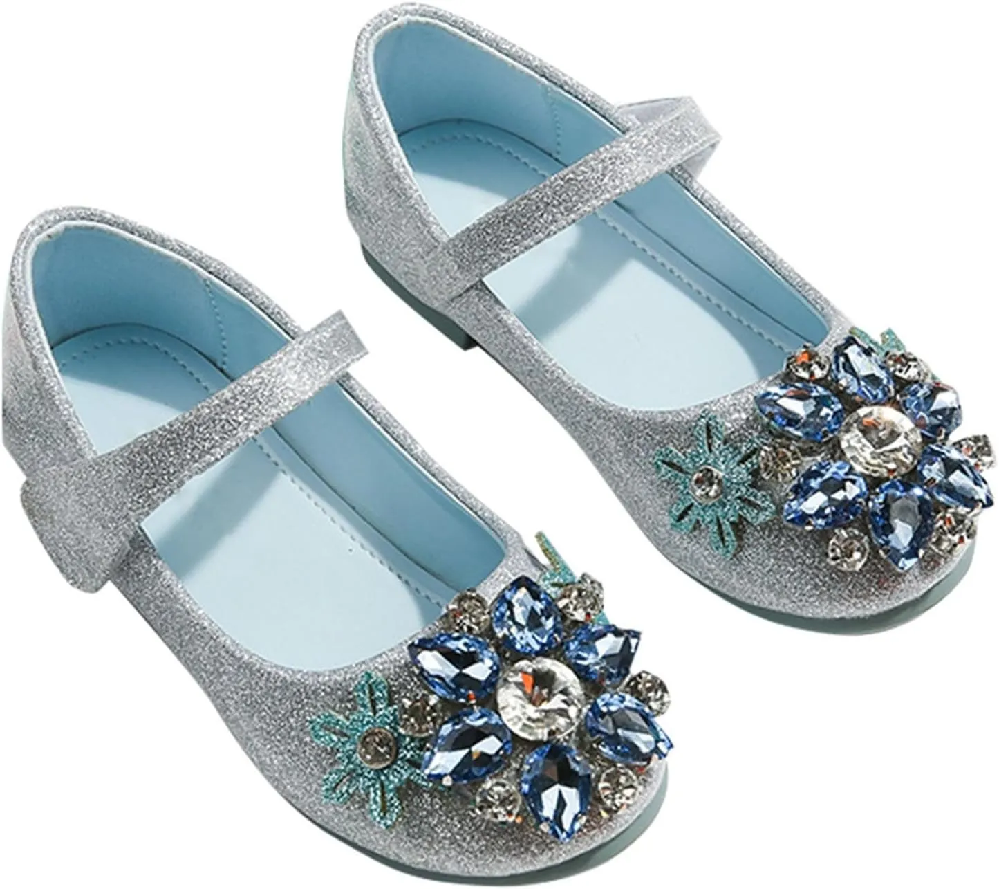 Girls' Sneakers Princess Shoes Crystal Comfortable Soft Soled Little Girls Flat Single Shoes Toddler Indoor Shoes