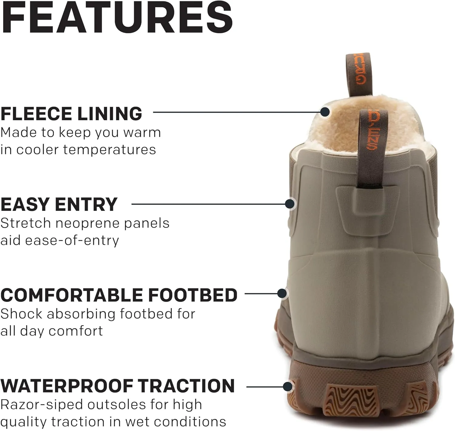 Grundéns Men’s Deviation Sherpa Ankle Boot | Durable, Waterproof, Fleece Lined