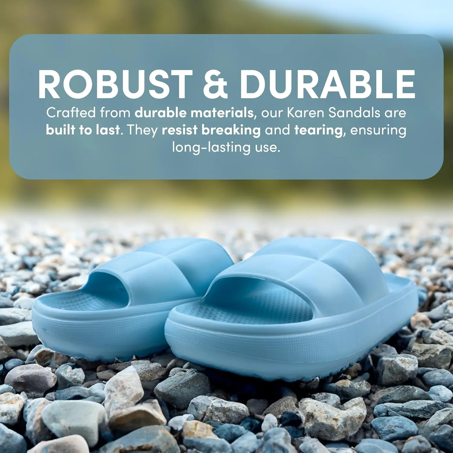 Helios Sandals with Flexible, Non-Slip, & Waterproof Material for Women, Men, Children, One Buckle Rubber Unisex Eva Sandals for Summer