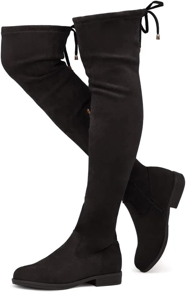 Herstyle Secret Obsession Women's Over the Knee Boots Thigh High Stack Heel Long Stretch Fall Riding Boots