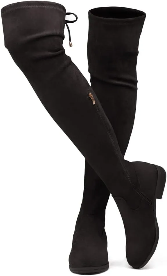 Herstyle Secret Obsession Women's Over the Knee Boots Thigh High Stack Heel Long Stretch Fall Riding Boots