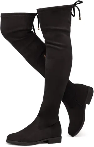 Herstyle Secret Obsession Women's Over the Knee Boots Thigh High Stack Heel Long Stretch Fall Riding Boots