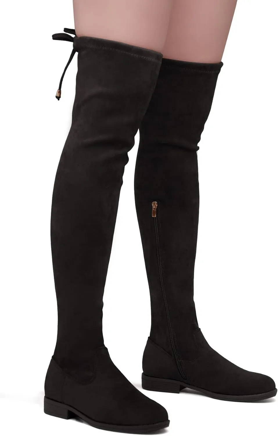 Herstyle Secret Obsession Women's Over the Knee Boots Thigh High Stack Heel Long Stretch Fall Riding Boots