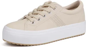 JABASIC Women Platform Sneakers Breathable Lace Up Fashion Shoes