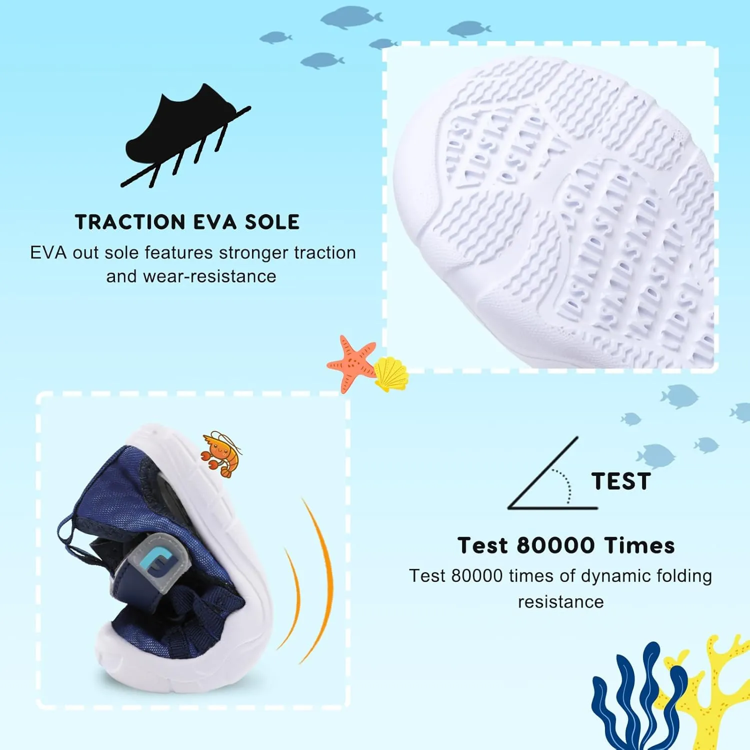 JOINFREE Toddler Boys Girls Water Shoes Breathable Qucik Dry Sport Beach Sandals Lightweight Barefoot Flexible