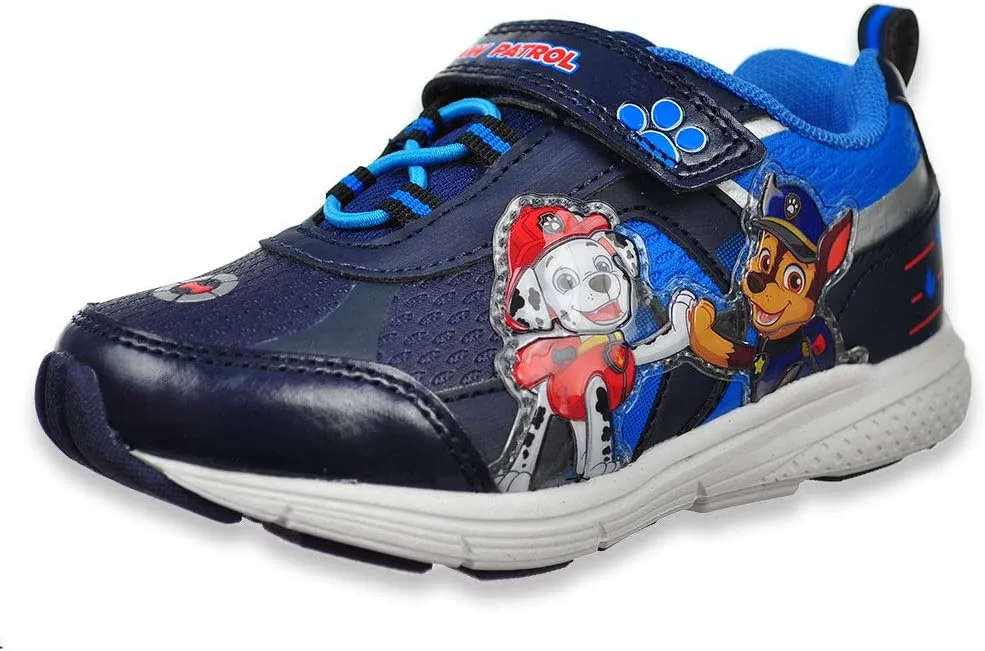 Josmo Boys Paw Patrol Lightweight Sneaker with Easy Strap Closure, Size 8 Toddler, Light Up Navy