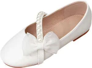 Kids Clear Glitter Jelly Sandal Girls White Princess Shoes Round Toe Cute Children's Shoes Little Girl Bow Pearl Flat