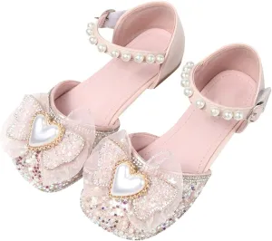 Kids Girls' Sneakers Princess Shoes Crystal Comfortable Soft Soled Shoes Little Girls Flat Single Cute Shoes for