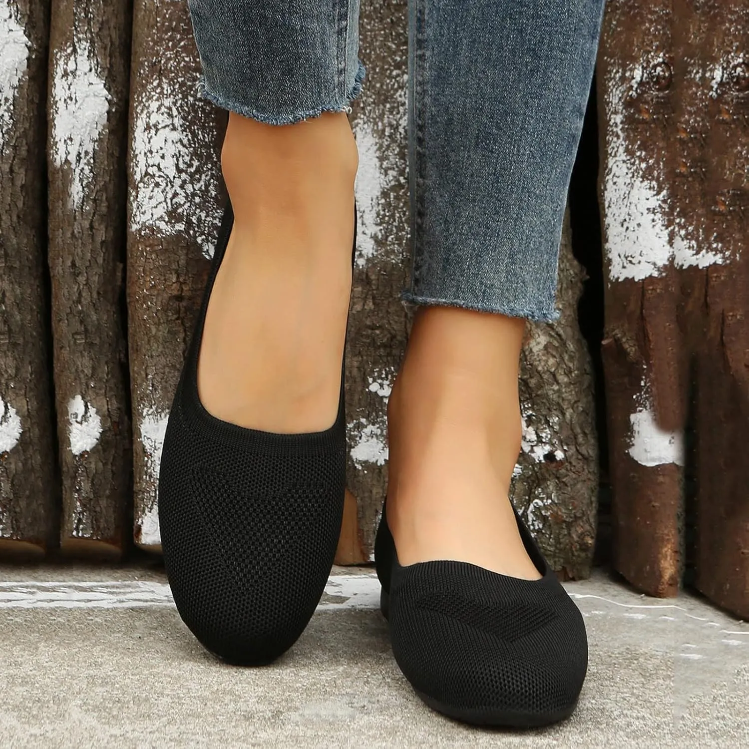 Ladies Fashion Solid Color Breathable Mesh Shallow Mouth Comfortable Flat Casual Shoes Womens Slip