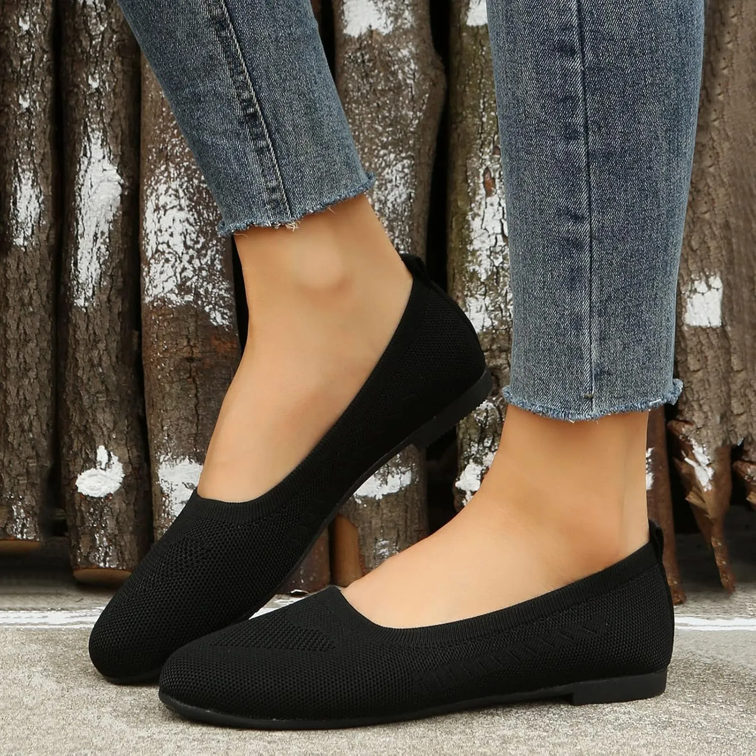 Ladies Fashion Solid Color Breathable Mesh Shallow Mouth Comfortable Flat Casual Shoes Womens Slip