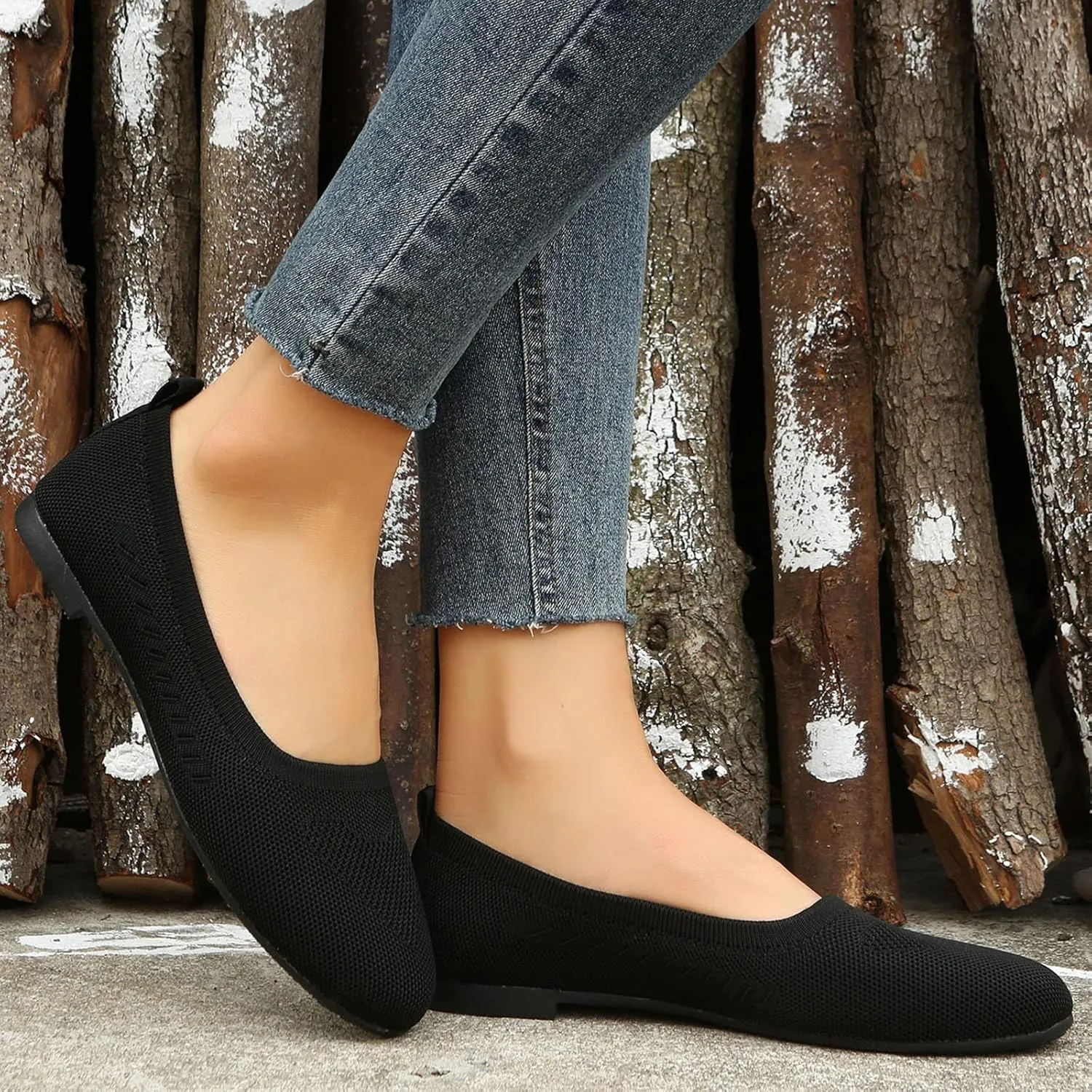 Ladies Fashion Solid Color Breathable Mesh Shallow Mouth Comfortable Flat Casual Shoes Womens Slip