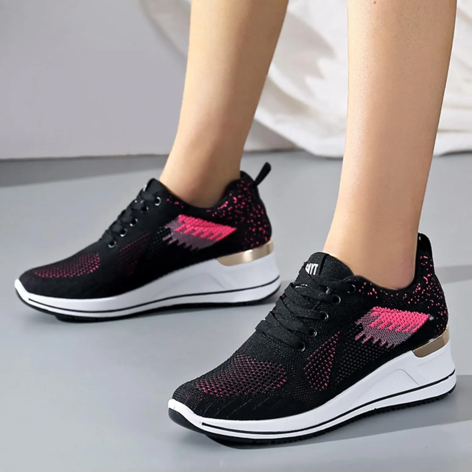 Leisure Shoes Outdoor Wedge Women Running Mesh Shoes Breathable Trainer Fitness Casual Sport Womens Shoes Walking