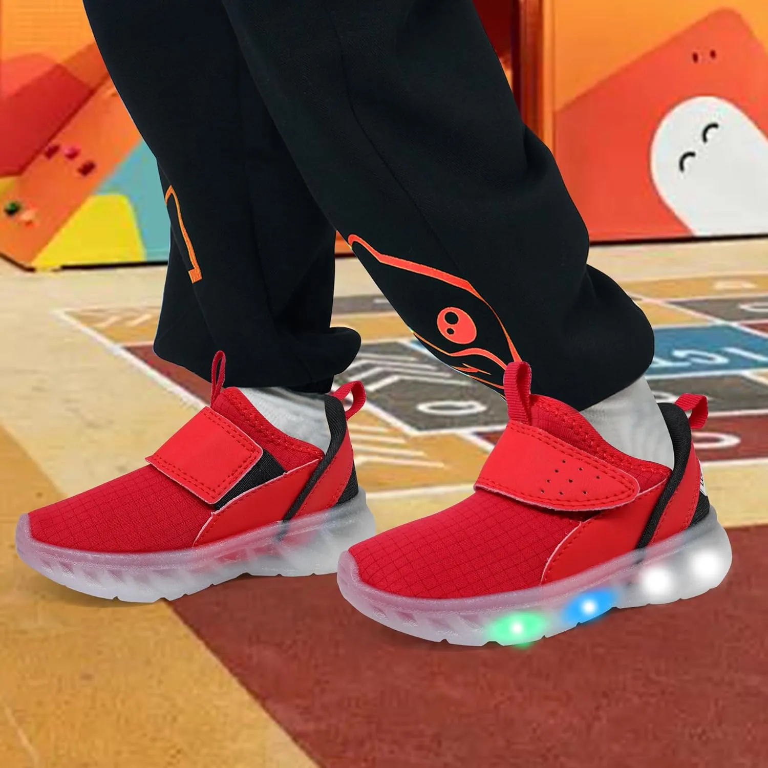 LOUGSIN Boys Girls Light Up Shoes Lightweight Breathable Comfort Tennis Zyteo Walking Running Sneakers for Toddler Little Kids