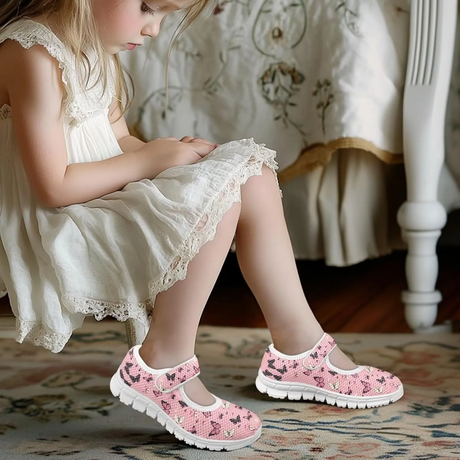 Low Cut Breathable Walking Shoes for Little Kid Girls Lightweight Casual Shoes Indoor Outdoor School Sports Shoes SizeUS 11-15