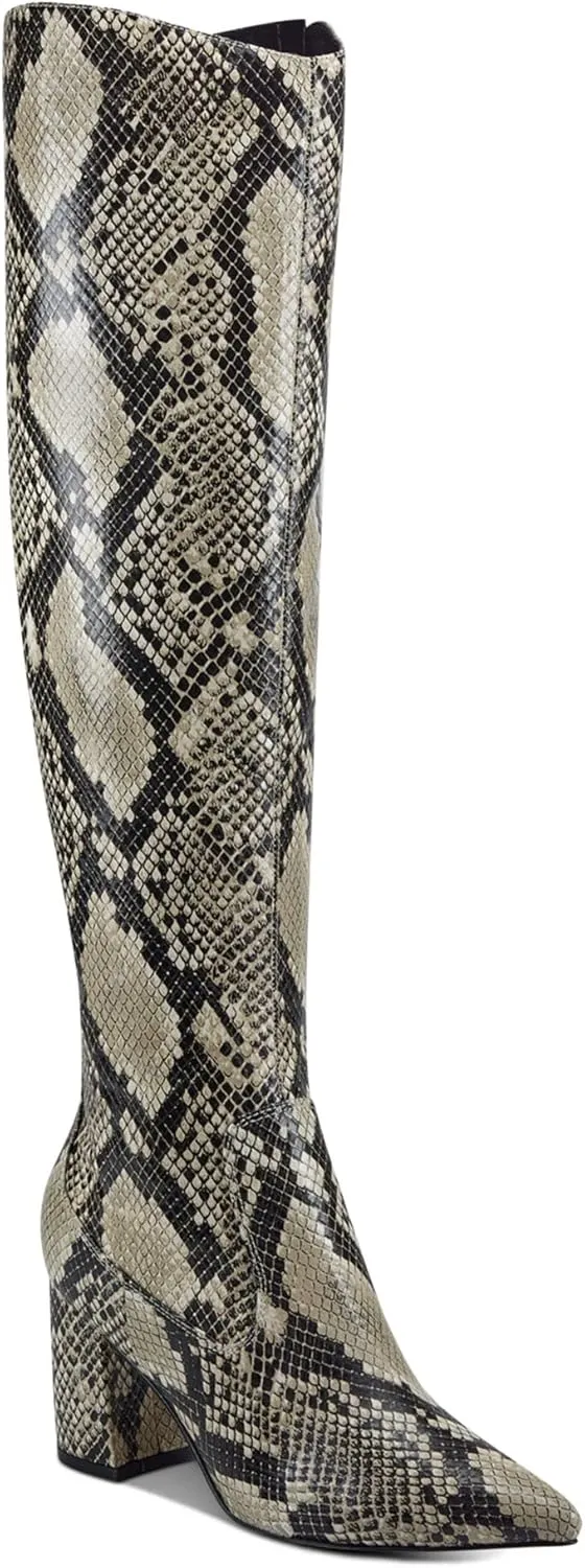 Marc Fisher Womens Retie 2 Faux Leather Over-The-Knee Boots Gray 8 Medium (B,M)