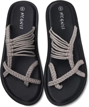 MEGNYA Yoga Mat Flip Flops for Women, Comfortable Foam Walking Sandals, Flexible and Lightweight Slippers for Beach/Holiday/Poolside/Outdoor Activities