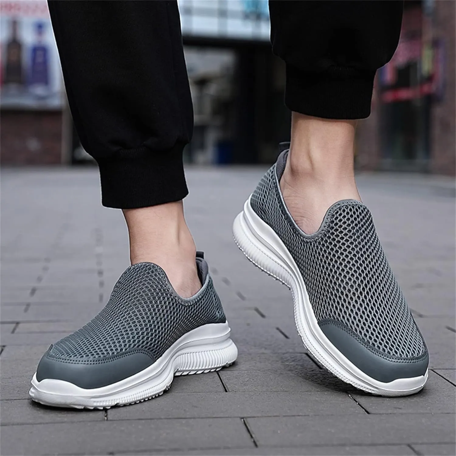 Men's Running Shoes Comfortable Lightweight Breathable Walking Shoes Mesh Workout Casual Sports Shoes