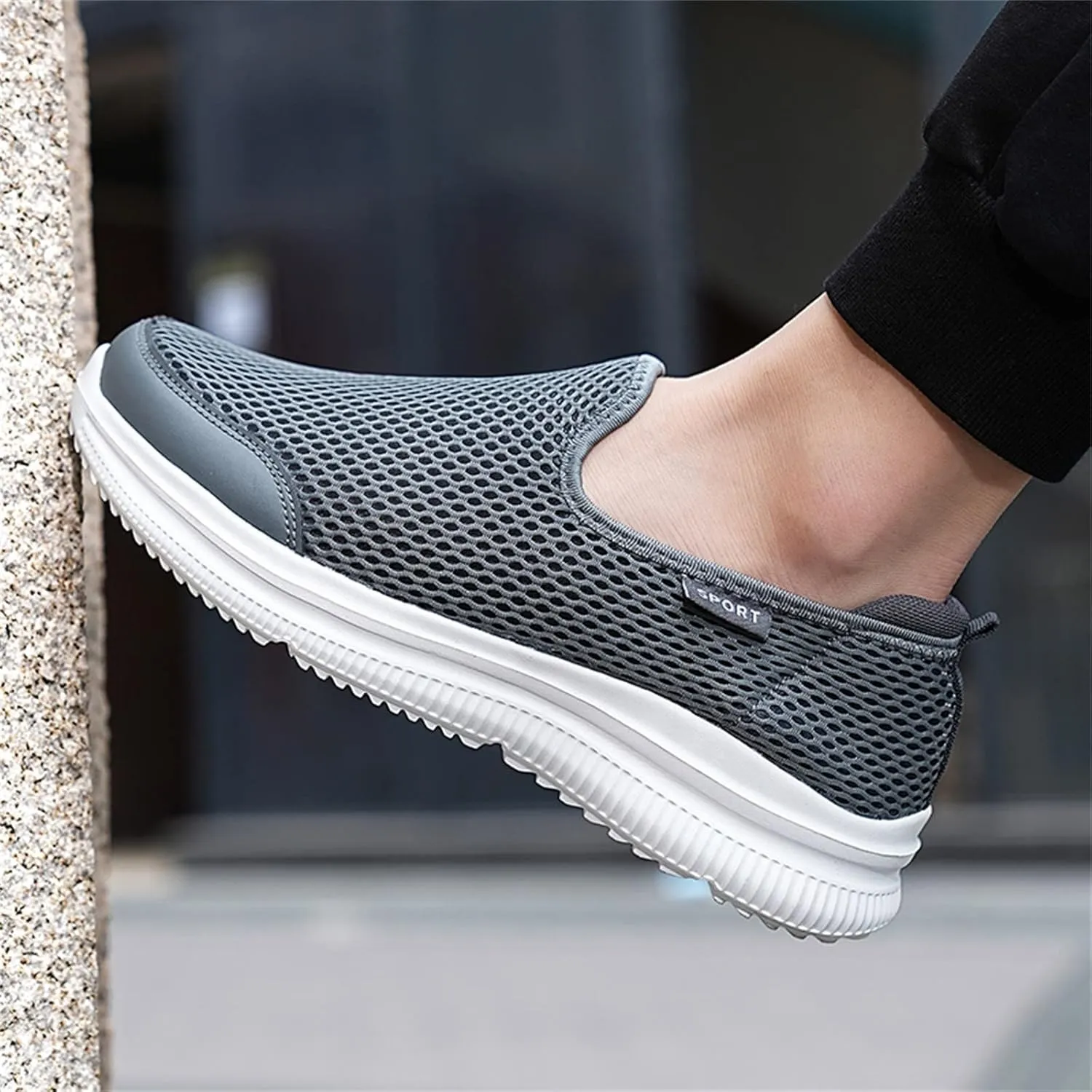 Men's Running Shoes Comfortable Lightweight Breathable Walking Shoes Mesh Workout Casual Sports Shoes