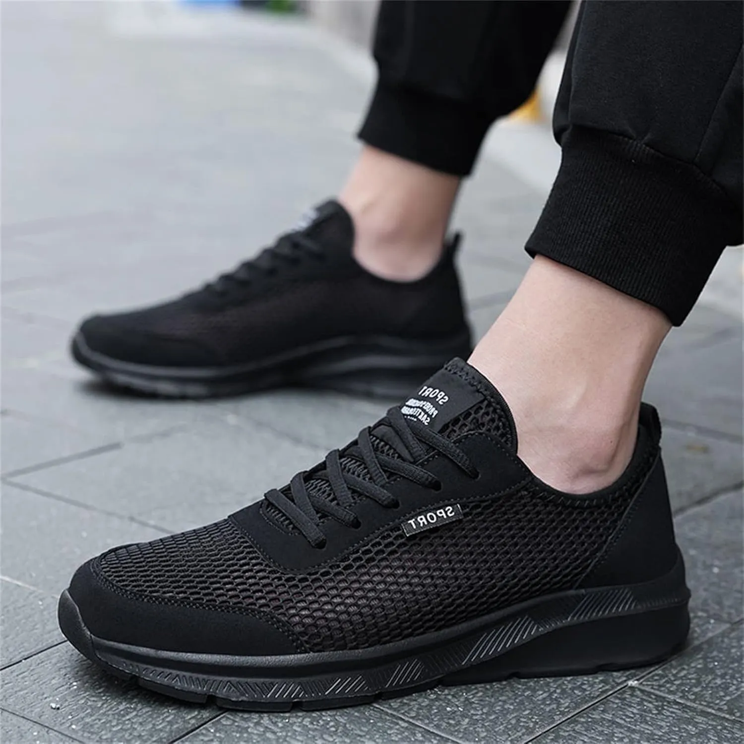 Men's Running Shoes Comfortable Lightweight Breathable Walking Shoes Mesh Workout Casual Sports Shoes