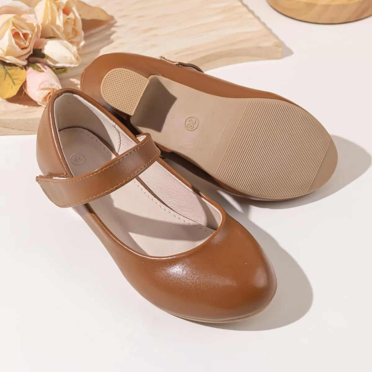 Miamooi Toddler Little Girl Dress Shoes Princess Flats Low Heels Flower Mary Jane for Kids Wedding Party Girls Birthday Dress Shoes