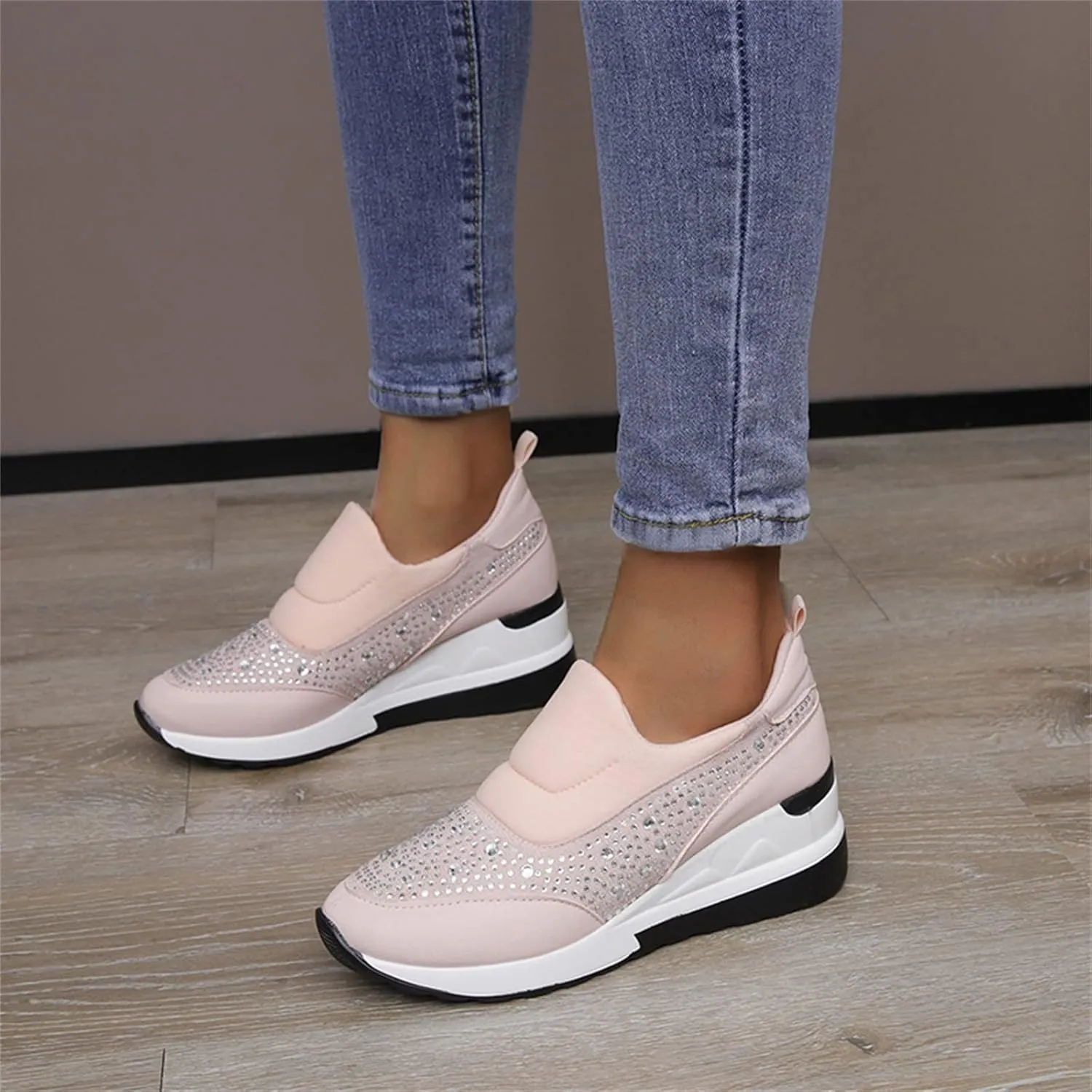 Mules for Women Flats White Sneakers Men Flats Shoes Women Dressy Comfortable Round Toe Flats Comfortable Loafers for Women 2024 Platform Sneakers for Women Black