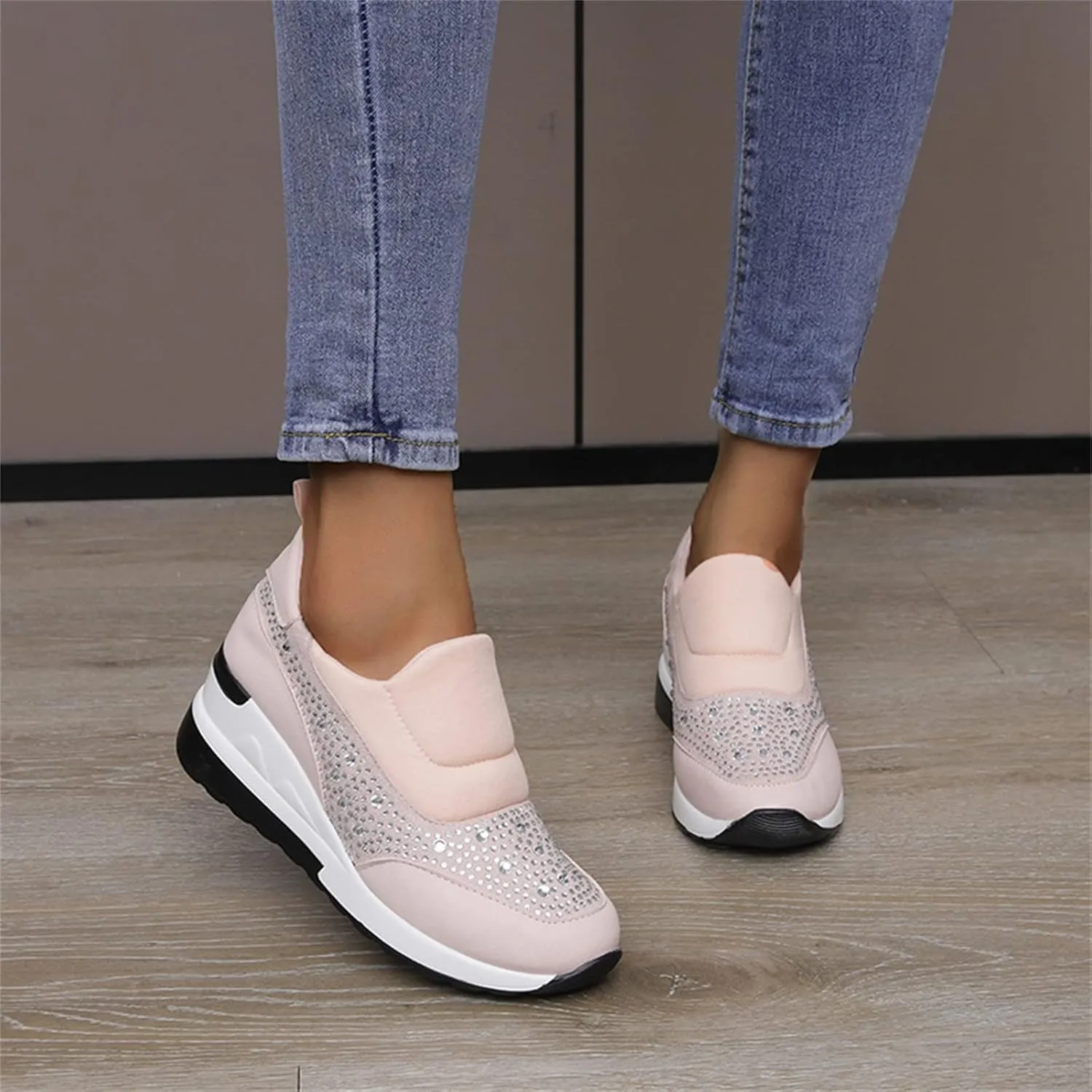 Mules for Women Flats White Sneakers Men Flats Shoes Women Dressy Comfortable Round Toe Flats Comfortable Loafers for Women 2024 Platform Sneakers for Women Black