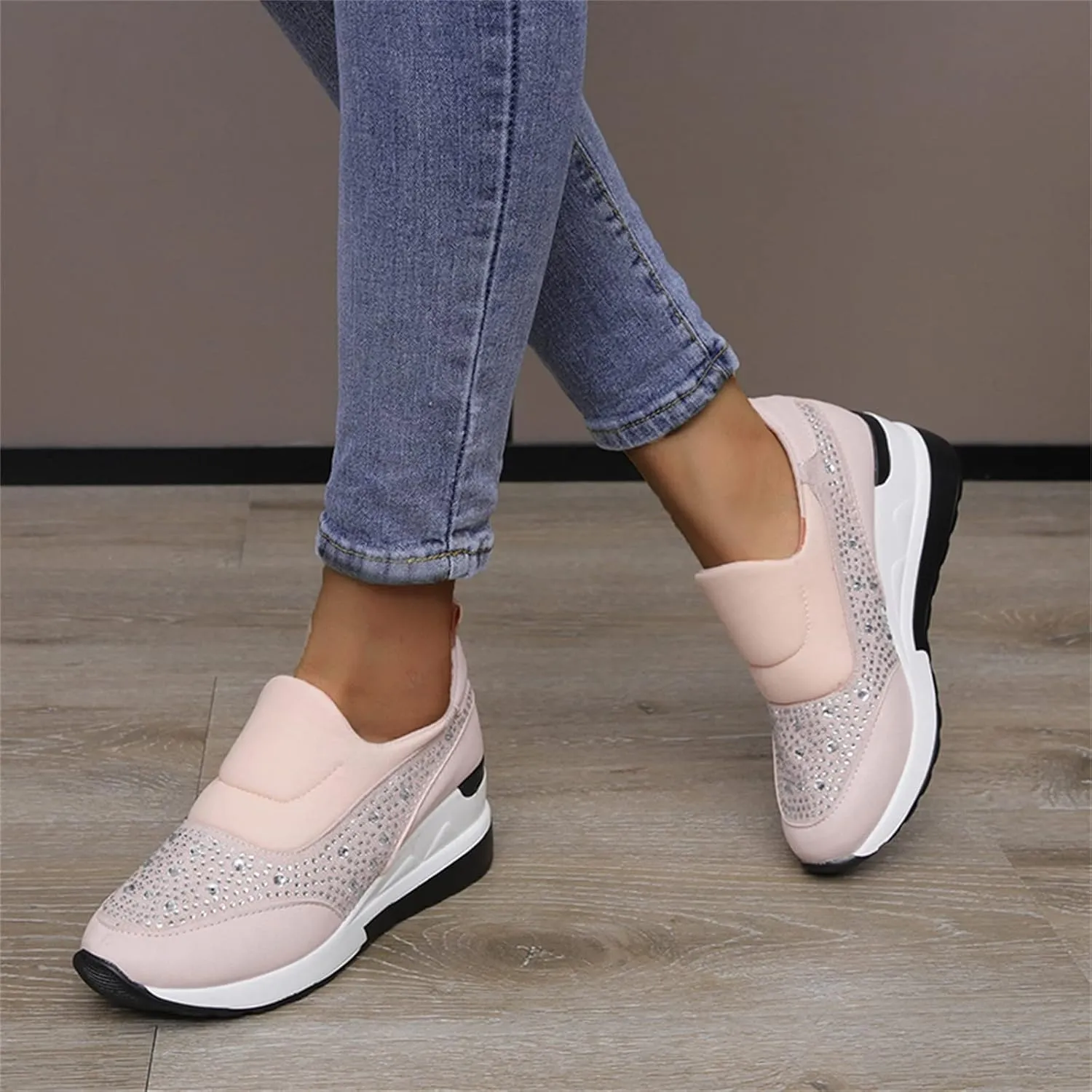Mules for Women Flats White Sneakers Men Flats Shoes Women Dressy Comfortable Round Toe Flats Comfortable Loafers for Women 2024 Platform Sneakers for Women Black