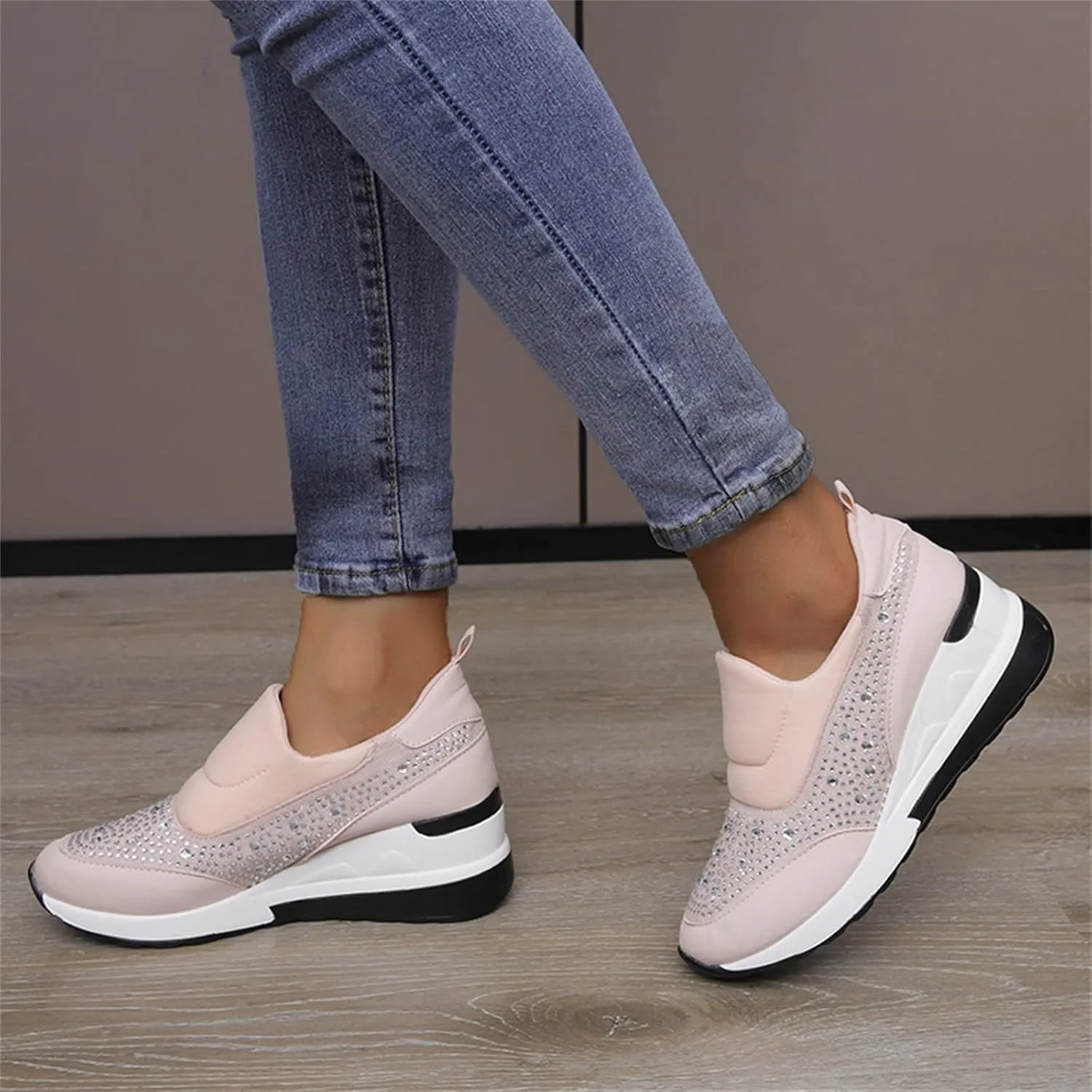 Mules for Women Flats White Sneakers Men Flats Shoes Women Dressy Comfortable Round Toe Flats Comfortable Loafers for Women 2024 Platform Sneakers for Women Black