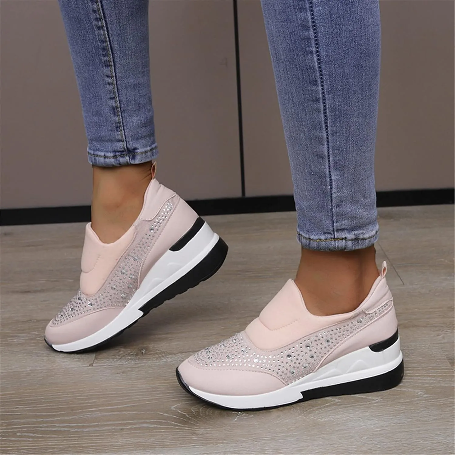 Mules for Women Flats White Sneakers Men Flats Shoes Women Dressy Comfortable Round Toe Flats Comfortable Loafers for Women 2024 Platform Sneakers for Women Black