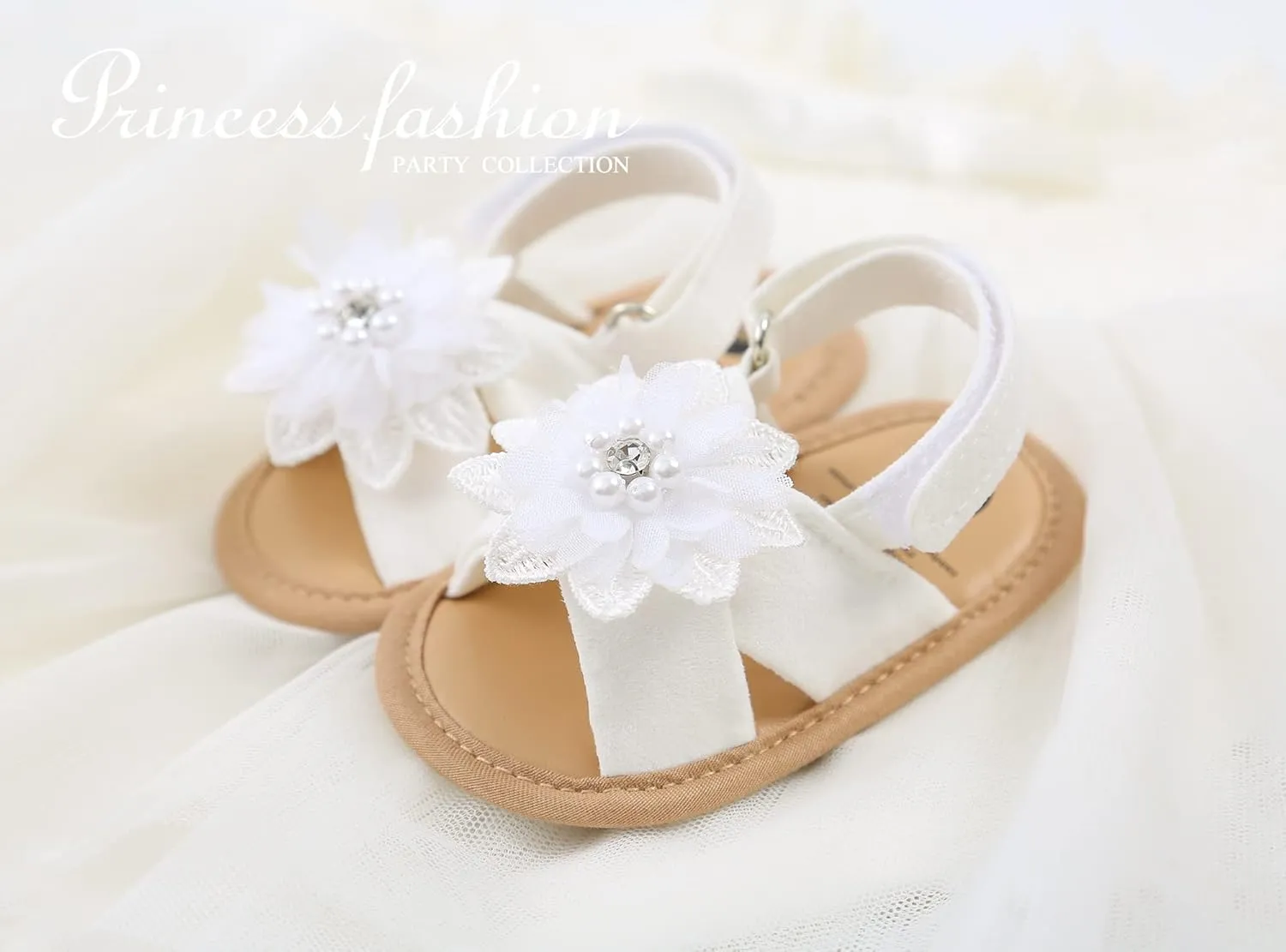 Ohwawadi Infant Baby Girl Shoes Baby Mary Jane Flats Princess Wedding Dress Shoes Crib Shoe for Newborns, Infants, Babies, and Toddlers