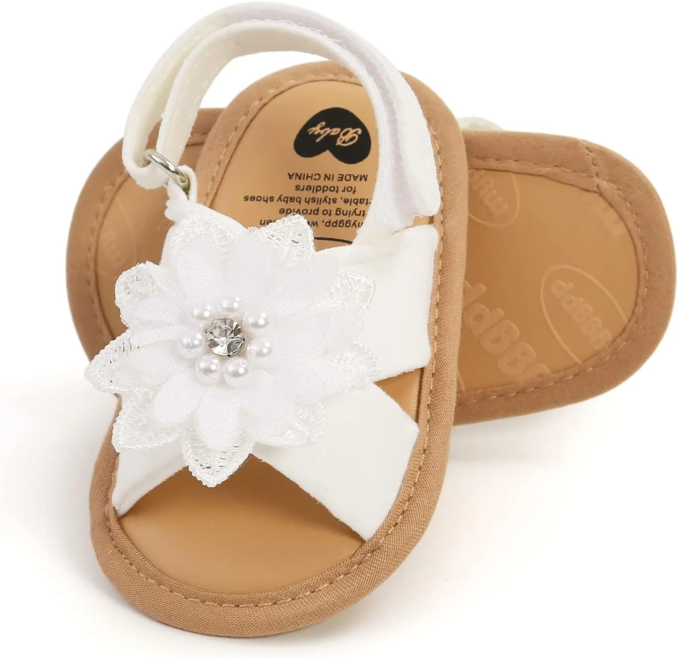 Ohwawadi Infant Baby Girl Shoes Baby Mary Jane Flats Princess Wedding Dress Shoes Crib Shoe for Newborns, Infants, Babies, and Toddlers