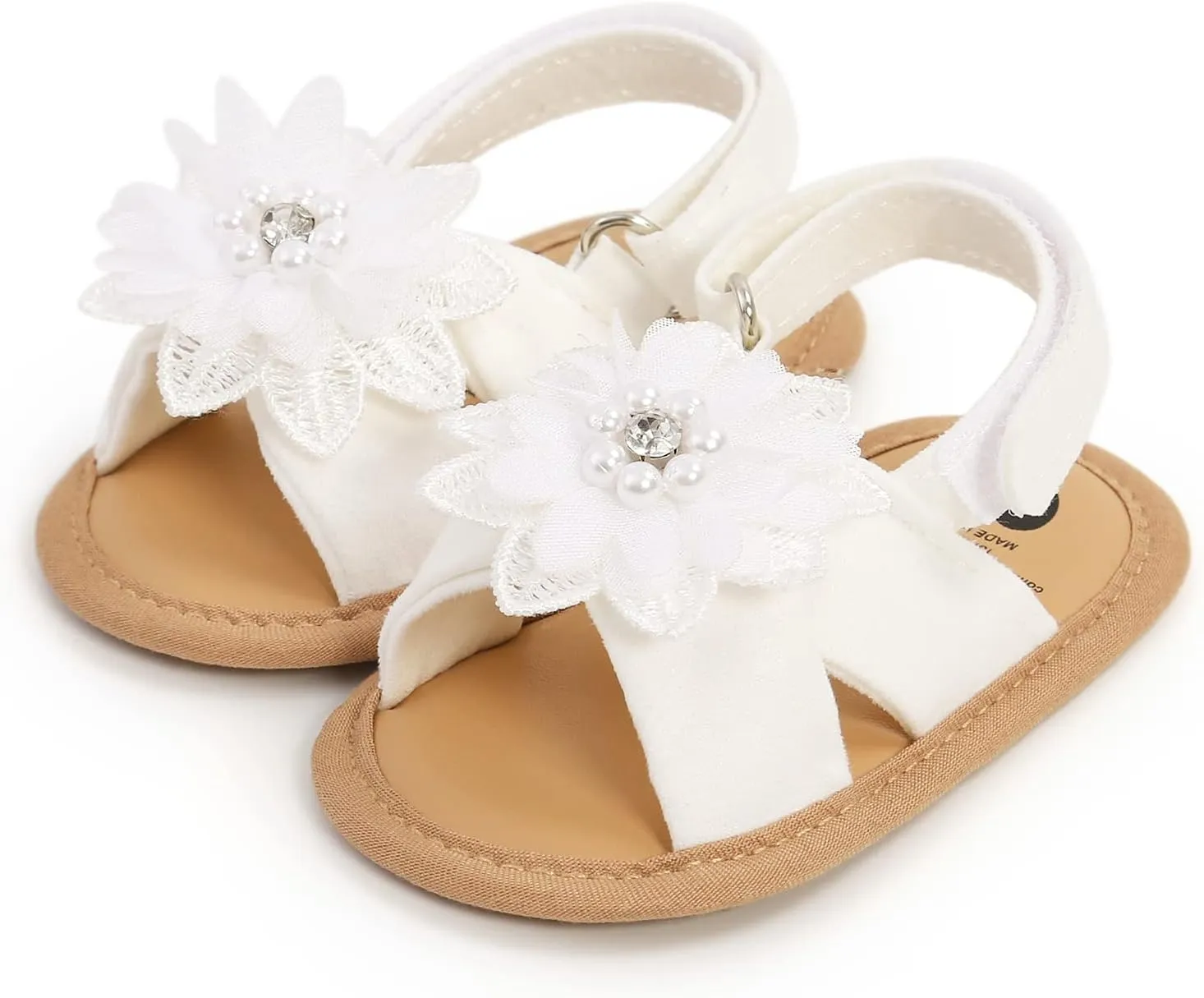 Ohwawadi Infant Baby Girl Shoes Baby Mary Jane Flats Princess Wedding Dress Shoes Crib Shoe for Newborns, Infants, Babies, and Toddlers