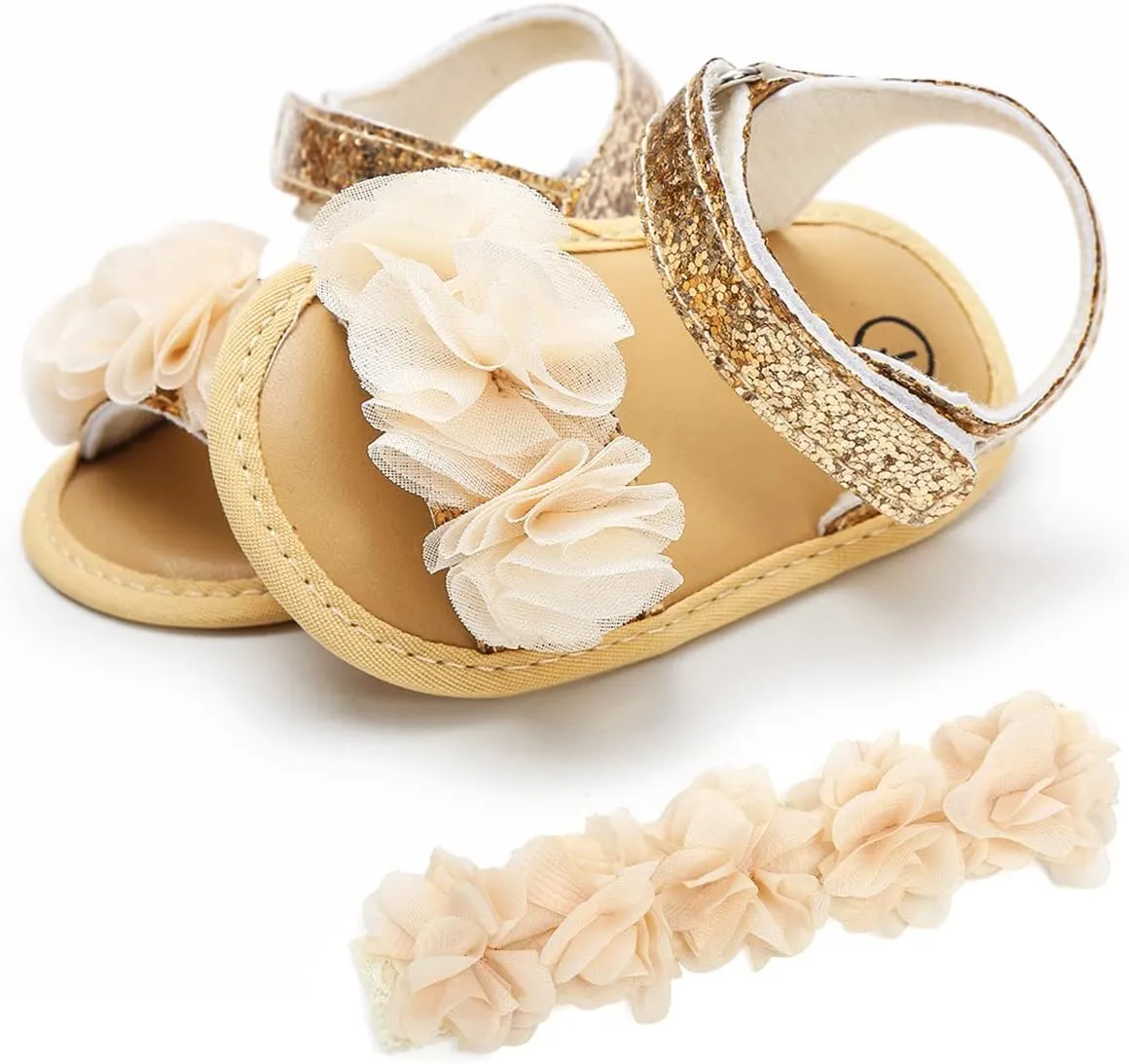 Ohwawadi Infant Baby Girl Shoes Baby Mary Jane Flats Princess Wedding Dress Shoes Crib Shoe for Newborns, Infants, Babies, and Toddlers
