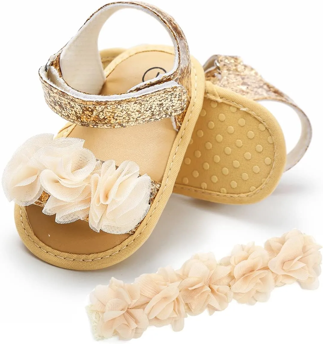 Ohwawadi Infant Baby Girl Shoes Baby Mary Jane Flats Princess Wedding Dress Shoes Crib Shoe for Newborns, Infants, Babies, and Toddlers