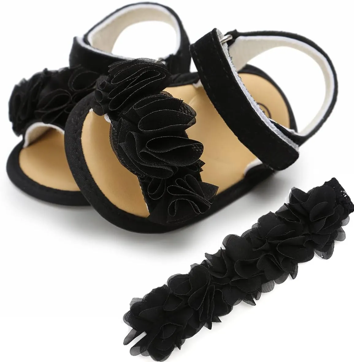 Ohwawadi Infant Baby Girl Shoes Baby Mary Jane Flats Princess Wedding Dress Shoes Crib Shoe for Newborns, Infants, Babies, and Toddlers