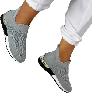 oiangi Women's Athletic Walking Shoes Casual Mesh-Breathable Comfortable Non-Slip Work Sneakers
