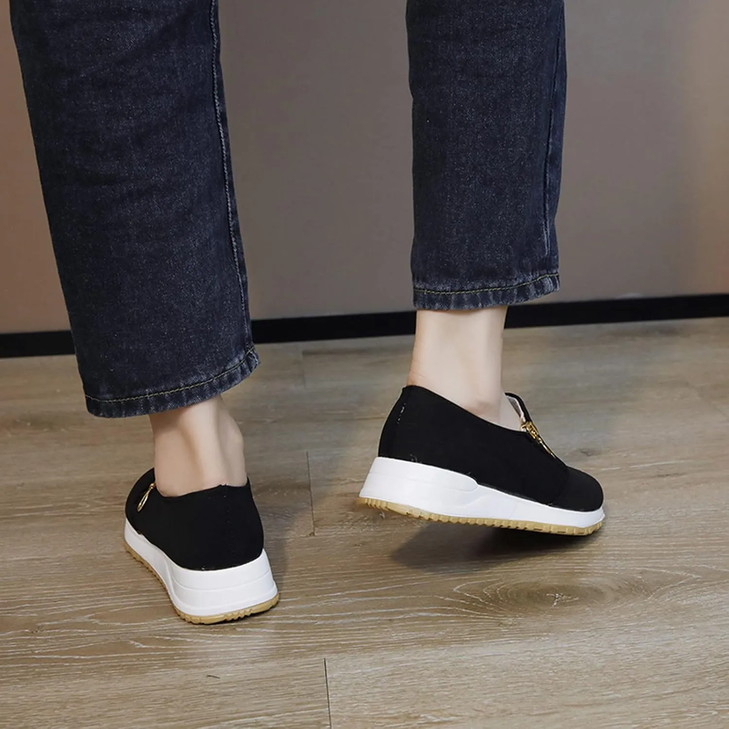 Orthopedic Diabetic Shoes for Women Slip On Walking Sneakers with Arch Support Comfortable Casual Loafers Plantar Fasciitis Foot Pain Relief