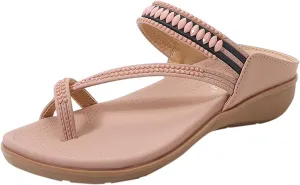 peqiut Sandals for Women Wedges Bohemian Beach Flip Flops Slippers Outdoor Breathable Womens Sandals