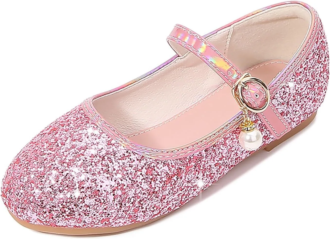Princess Shoes, Girls Mary Jane Shoes Toddler Kids Glitter Sparkly Dress Up Sandals Wedding Party Birthday Gifts