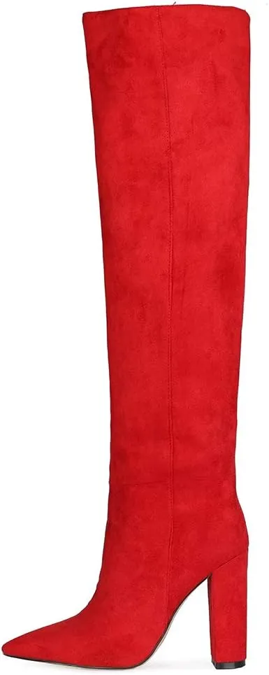 Roimaash Women's Over-the-knee Boots Thigh High Heels Slouch Boots