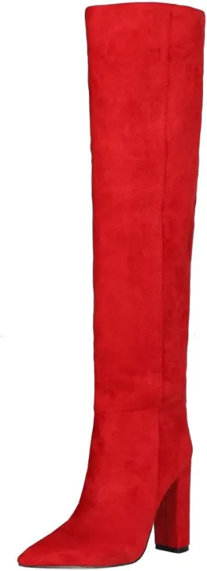 Roimaash Women's Over-the-knee Boots Thigh High Heels Slouch Boots