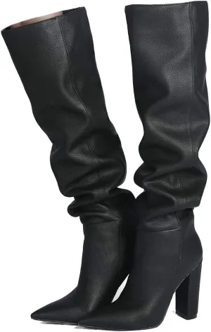 Roimaash Women's Over-the-knee Boots Thigh High Heels Slouch Boots