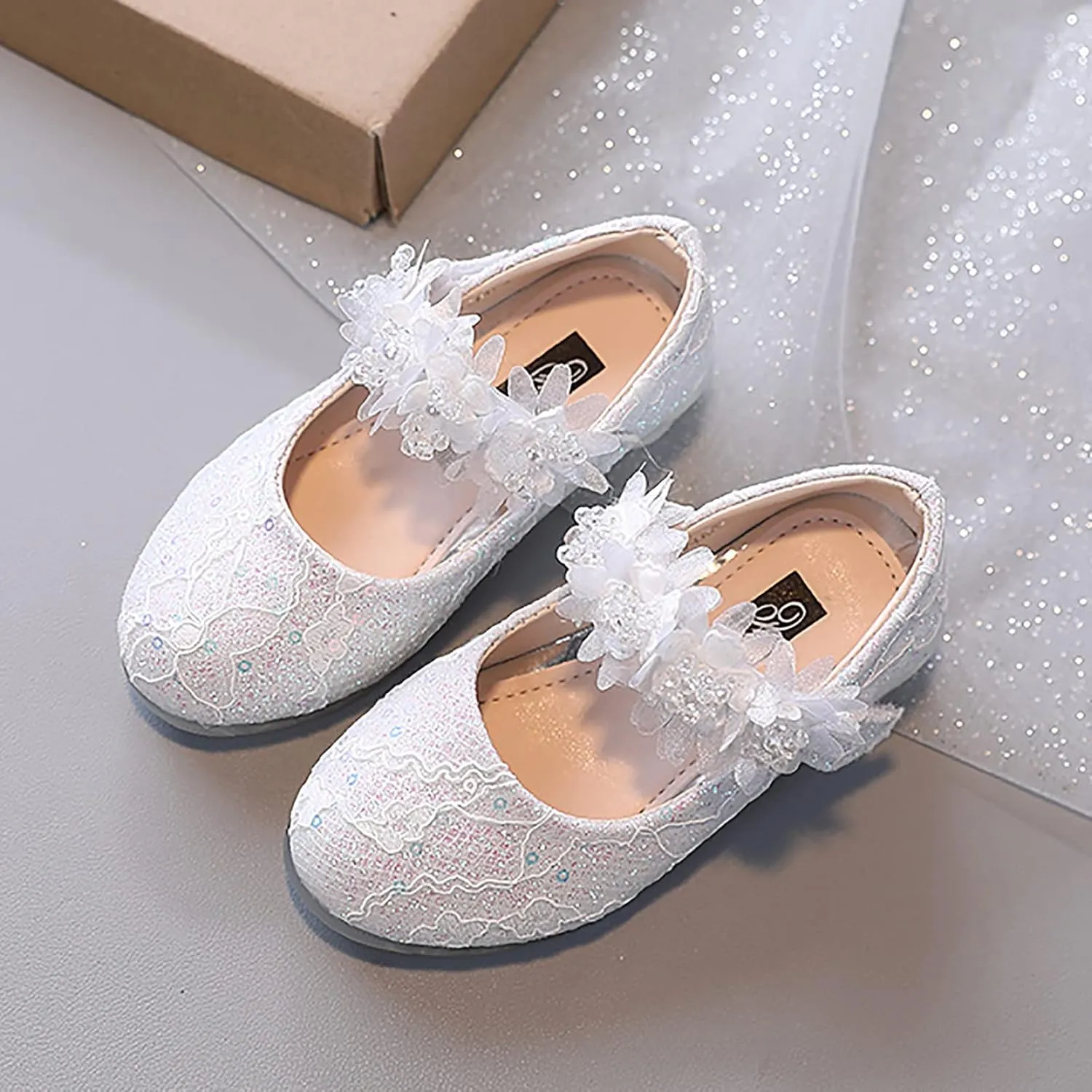 Shoes for Girls,Girls Baby Princess Shoes Rhinestone Flower Sandals Dancing Shoes Pearl Crystal Shoes Kawaii Shoes