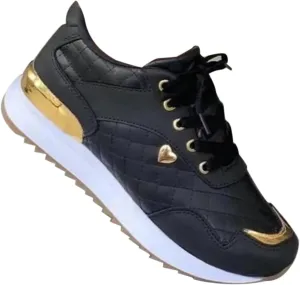 Tennis Shoes Womens Walking Sneakers for Women Black Loafers Women Closed Toe Indoor and Outdoor Christmas Tennis Shoes Comfortable Dressy Slip on