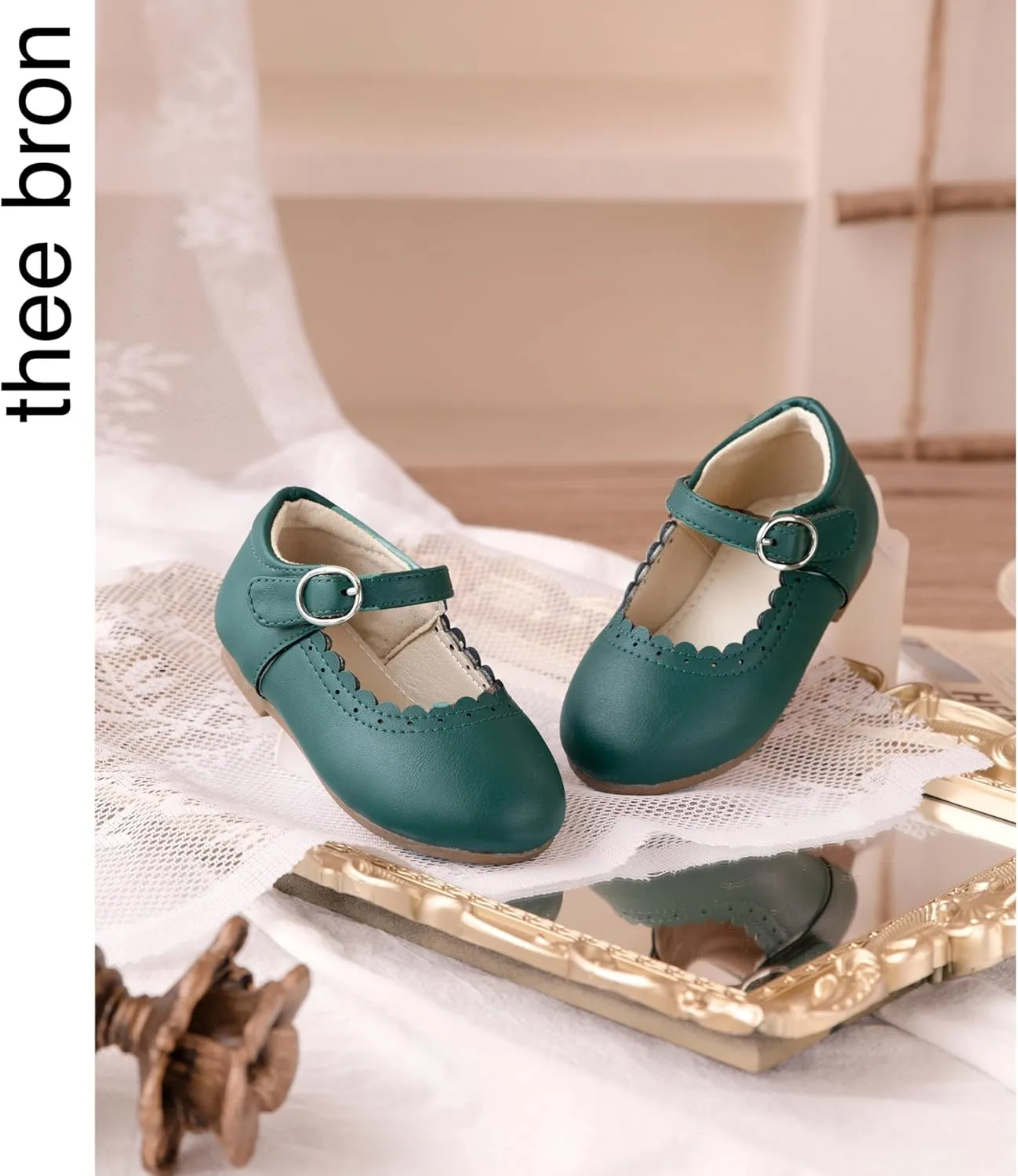 THEE BRON Toddler Mary Janes | Arch Support Leather Princess Shoes | Birthday Party Flats