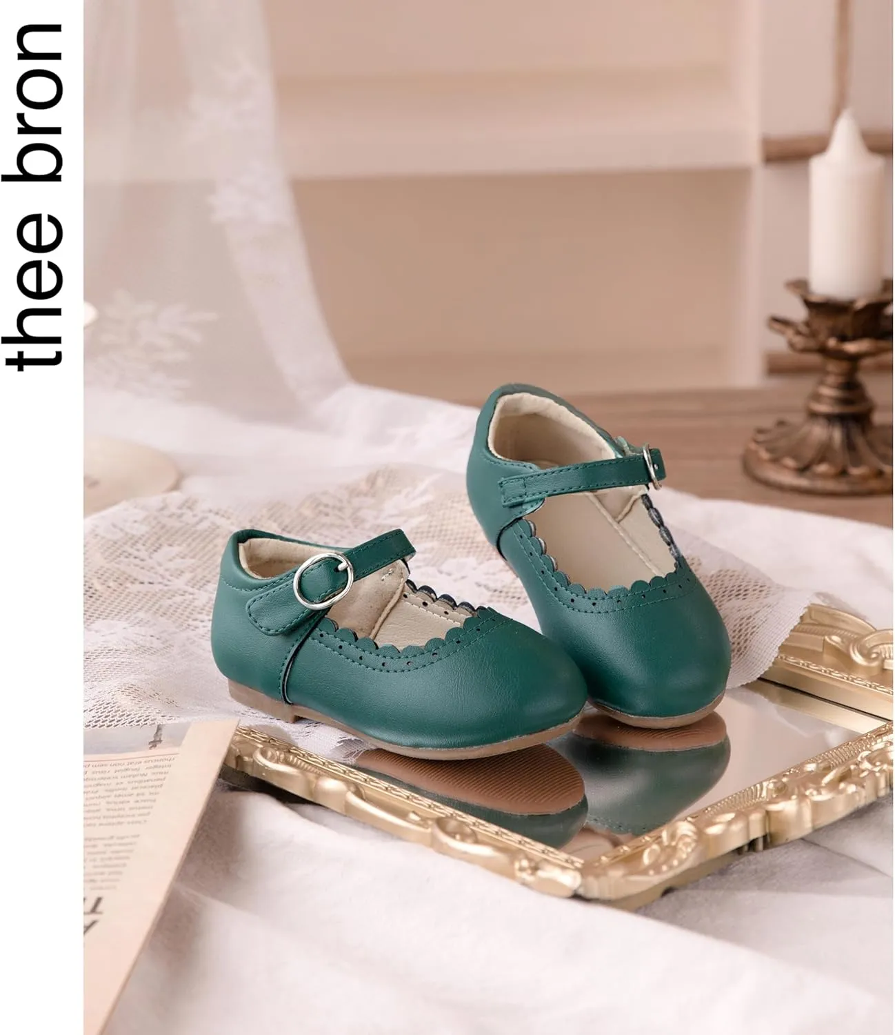 THEE BRON Toddler Mary Janes | Arch Support Leather Princess Shoes | Birthday Party Flats