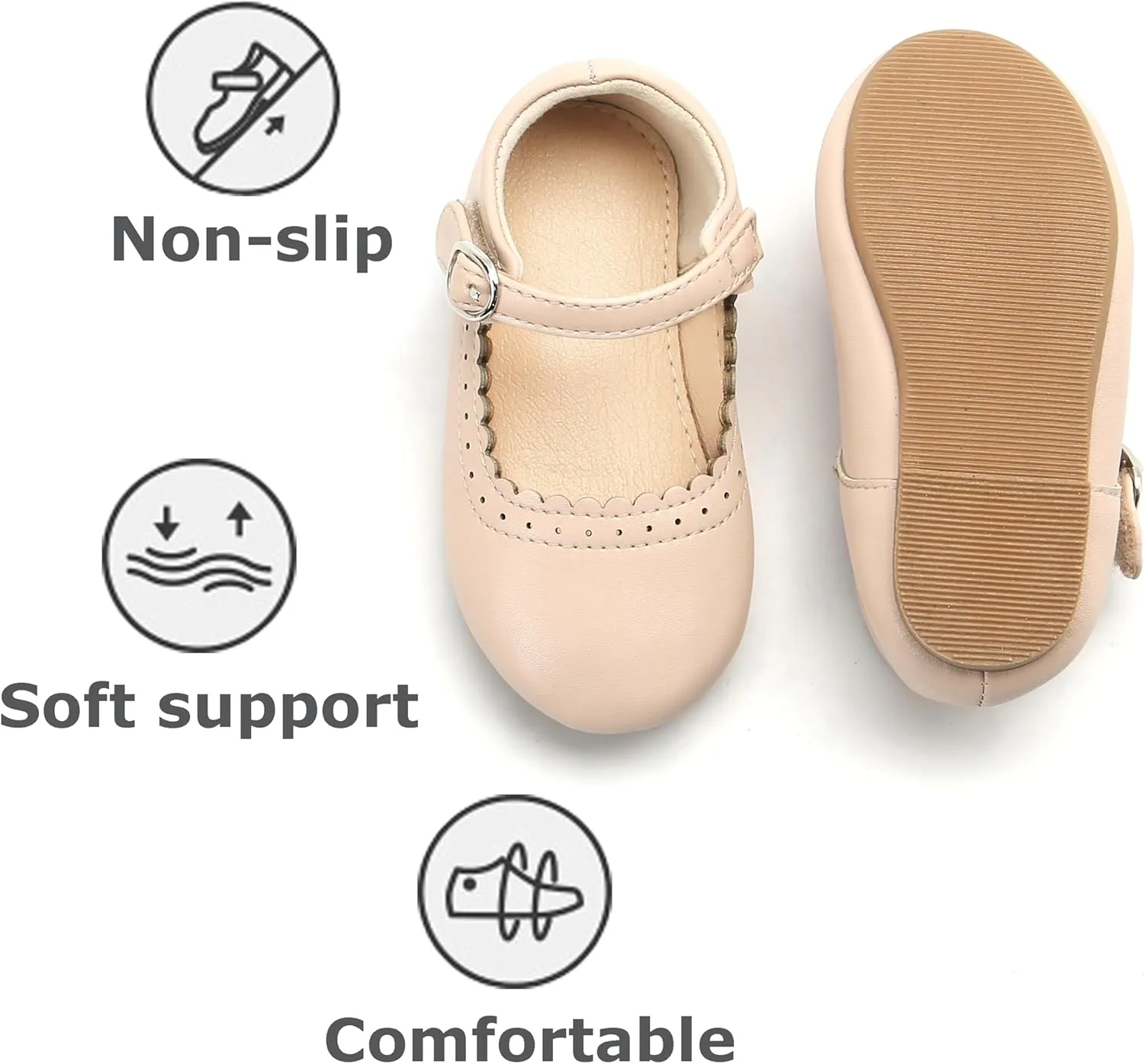 THEE BRON Toddler Mary Janes | Arch Support Leather Princess Shoes | Birthday Party Flats