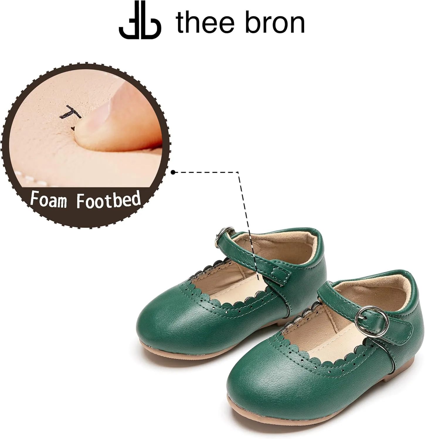 THEE BRON Toddler Mary Janes | Arch Support Leather Princess Shoes | Birthday Party Flats